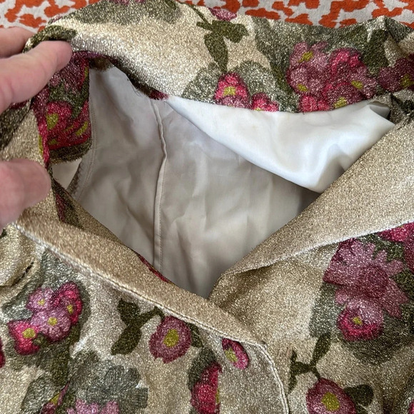 Custom handmade gold floral roses sparkle dress one of a kind small -medium fit - Picture 13 of 14